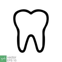 Zahn Symbol. einfach Gliederung Stil. Dental Behandlung und Zahn Pflege, Gesundheit Oral, Zahnheilkunde, Zahnschmerzen medizinisch Konzept. dünn Linie Vektor Illustration isoliert auf Weiß Hintergrund. eps 10.