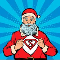 Santa Claus-Superheld, Retro- Vektorillustration der Pop-Art. vektor