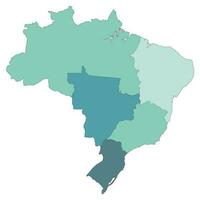 Brasilien Karte mit administrative Regionen. Latein Karte. Brasilianer Karte. vektor
