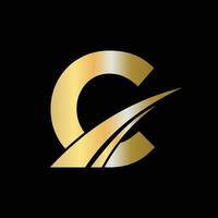 första c brev logotyp design symbol. brev c logotyp tecken mall vektor