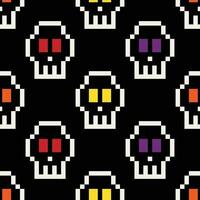 vektor tyg mönster illustration svart bakgrund pixel korsa sy abstrakt skalle mönster söt vertikal skallar svart Färg tona halloween bakgrund 23.7.23 5
