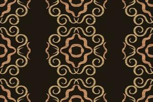 ethnisch Ikat Stoff Muster geometrisch Stil.afrikanisch Ikat Stickerei braun ethnisch orientalisch Muster braun Hintergrund. abstrakt, Vektor, Illustration. Textur, Tapete, Rahmen, Dekoration, Teppich, Motiv. vektor