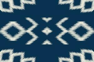 ethnisch Ikat Stoff Muster geometrisch Stil.afrikanisch Ikat Stickerei ethnisch orientalisch Muster Blau Hintergrund. abstrakt, Vektor, Illustration. Textur, Kleidung, Rahmen, Dekoration, Teppich, Motiv. vektor