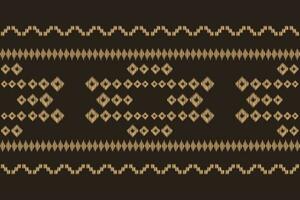 ethnisch Ikat Stoff Muster geometrisch Stil.afrikanisch Ikat Stickerei braun ethnisch orientalisch Muster braun Hintergrund. abstrakt, Vektor, Illustration. Textur, Tapete, Rahmen, Dekoration, Teppich, Motiv. vektor