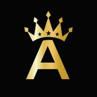 Brief ein Luxus Logo mit Krone Symbol. Krone Logo Vorlage vektor