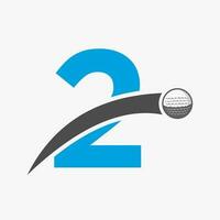 Golf Logo auf Brief 2 Konzept mit ziehen um Golf Ball Symbol. Eishockey Sport Logo Symbol vektor