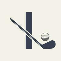 Brief ich Eishockey Turnier Logo. Eis Eishockey Abzeichen Logo Vorlage vektor
