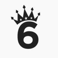 Krone Logo auf Brief 6 Luxus Symbol. Krone Logo Vorlage vektor