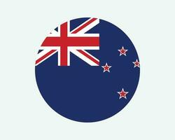 Neu Neuseeland runden Land Flagge. Kiwi Kreis National Flagge. Neu Neuseeland kreisförmig gestalten Taste Banner. eps Vektor Illustration.