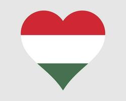 ungern hjärta flagga. ungerska kärlek form Land nation nationell flagga. ungern baner ikon tecken symbol. eps vektor illustration.
