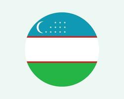 uzbekistan runda Land flagga. uzbekistani uzbekiska cirkel nationell flagga. republik av uzbekistan cirkulär form knapp baner. eps vektor illustration.