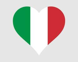 Italien hjärta flagga. italiensk kärlek form Land nation nationell flagga. italiensk republik baner ikon tecken symbol. eps vektor illustration.