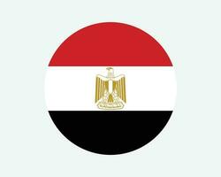 egypten runda Land flagga. cirkulär egyptisk nationell flagga. arab republik av egypten cirkel form knapp baner. eps vektor illustration.