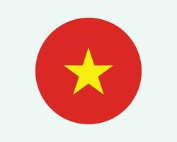 Vietnam runden Land Flagge. Vietnamesisch Kreis National Flagge. sozialistisch Republik von Vietnam kreisförmig gestalten Taste Banner. eps Vektor Illustration.