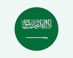 Saudi Arabien runden Land Flagge. Saudi arabisch Kreis National Flagge. Königreich von Saudi Arabien kreisförmig gestalten Taste Banner. eps Vektor Illustration.