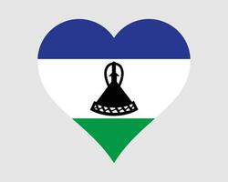Lesotho Herz Flagge. mosotho basotho Liebe gestalten Land Nation National Flagge. Königreich von Lesotho Banner Symbol Zeichen Symbol. eps Vektor Illustration.
