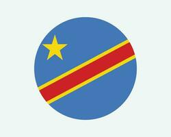kongo kinshasa runda Land flagga. cirkulär drc nationell flagga. demokratisk republik av de kongo cirkel form knapp baner. eps vektor illustration.