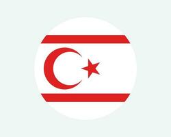 nordlig cypern runda Land flagga. turkiska cypriot cirkel nationell flagga. turkiska republik av nordlig cypern cirkulär form knapp baner. eps vektor illustration.