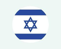 Israel runden Land Flagge. israelisch Kreis National Flagge. Zustand von Israel kreisförmig gestalten Taste Banner. eps Vektor Illustration.