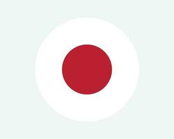 japan runda Land flagga. japansk cirkel nationell flagga. nippon nihon cirkulär form knapp baner. eps vektor illustration.