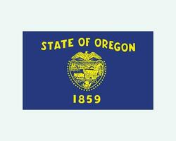 Oregon USA Zustand Flagge. Flagge von oder, USA isoliert auf Weiß Hintergrund. vereinigt Zustände, Amerika, amerikanisch, vereinigt Zustände von Amerika, uns Zustand. Vektor Illustration.