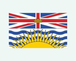 britisch Columbia Kanada Provinz Flagge. Flagge von BC, ca. isoliert auf Weiß Hintergrund. kanadisch Provinz eps Vektor Illustration.