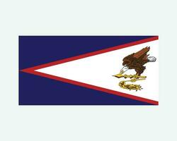 Flagge von amerikanisch Samoa. amerikanisch Samoaner Flagge isoliert auf ein Weiß Hintergrund. uns USA Amerika vereinigt Zustände nicht eingetragen und unorganisiert Gebiet. eps Vektor Illustration.