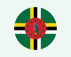 dominica runda Land flagga. cirkulär Dominikanska nationell flagga. samväldet av dominica cirkel form knapp baner. eps vektor illustration.