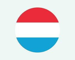 Luxemburg runden Land Flagge. Luxemburger Kreis National Flagge. großartig Herzogtum von Luxemburg kreisförmig gestalten Taste Banner. eps Vektor Illustration.