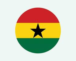 ghana runda Land flagga. ghanansk cirkel nationell flagga. republik av ghana cirkulär form knapp baner. eps vektor illustration.