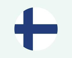 finland runda Land flagga. cirkulär finska nationell flagga. republik av finland cirkel form knapp baner. eps vektor illustration.