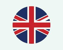 förenad rike runda Land flagga. Storbritannien brittiskt cirkel nationell flagga. förenad rike av bra storbritannien och nordlig irland cirkulär form knapp baner. eps vektor illustration.