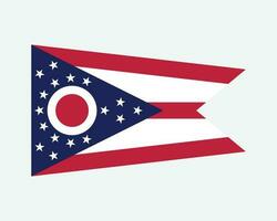 Ohio USA Zustand Flagge. Flagge von Oh, USA isoliert auf Weiß Hintergrund. vereinigt Zustände, Amerika, amerikanisch, vereinigt Zustände von Amerika, uns Zustand. Vektor Illustration.