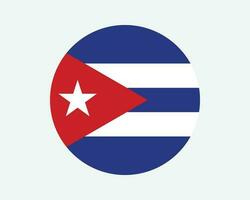 kuba runda Land flagga. cirkulär kuban nationell flagga. republik av kuba cirkel form knapp baner. eps vektor illustration.