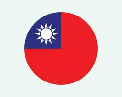 Taiwan runden Land Flagge. Taiwanese Kreis National Flagge. Republik von China kreisförmig gestalten Taste Banner. eps Vektor Illustration.
