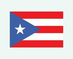 puerto rico Flagge. puerto Rican Banner isoliert auf ein Weiß Hintergrund. nicht eingetragen und organisiert uns USA Commonwealth. eps Vektor Illustration.