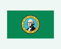 Washington USA stat flagga. flagga av va, USA isolerat på vit bakgrund. förenad stater, Amerika, amerikansk, förenad stater av Amerika, oss stat. vektor illustration.