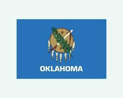 Oklahoma USA Zustand Flagge. Flagge von OK, USA isoliert auf Weiß Hintergrund. vereinigt Zustände, Amerika, amerikanisch, vereinigt Zustände von Amerika, uns Zustand. Vektor Illustration.