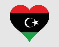 Libyen Herz Flagge. libysch Liebe gestalten Land Nation National Flagge. Zustand von Libyen Banner Symbol Zeichen Symbol. eps Vektor Illustration.