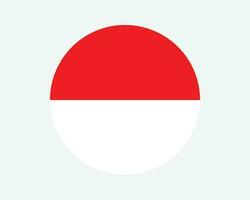 Indonesien runden Land Flagge. indonesisch Kreis National Flagge. Republik von Indonesien kreisförmig gestalten Taste Banner. eps Vektor Illustration.