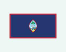 flagga av guam. guamanian baner med täta. oinkorporerad och organiserad oss USA förenad stater territorium. eps vektor illustration.
