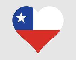 Chile Herz Flagge. chilenisch Liebe gestalten Land Nation National Flagge. Republik von Chile Banner Symbol Zeichen Symbol. eps Vektor Illustration.