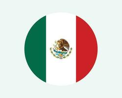 Mexiko runden Land Flagge. Mexikaner Kreis National Flagge. vereinigt Mexikaner Zustände kreisförmig gestalten Taste Banner. eps Vektor Illustration.