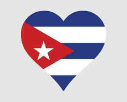 Kuba Herz Flagge. kubanisch Liebe gestalten Land Nation National Flagge. Republik von Kuba Banner Symbol Zeichen Symbol. eps Vektor Illustration.