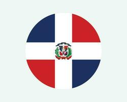 Dominikanska republik runda Land flagga. cirkulär Dominikanska nationell flagga. quisqueyan cirkel form knapp baner. eps vektor illustration.
