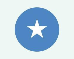 Somalia runden Land Flagge. Somalia Kreis National Flagge. Bundes Republik von Somalia kreisförmig gestalten Taste Banner. eps Vektor Illustration.