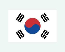 National Flagge von Süd Korea. Koreanisch Land Flagge. Republik von Korea detailliert Banner. eps Vektor Illustration Schnitt Datei.