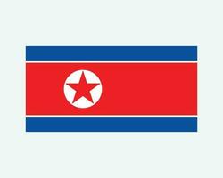 nationell flagga av norr korea. norr koreanska Land flagga. demokratisk människors republik av korea detaljerad baner. eps vektor illustration skära fil.