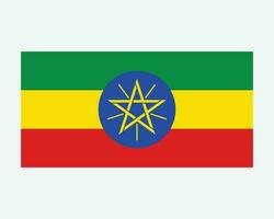 National Flagge von Äthiopien. äthiopisch Land Flagge. Bundes demokratisch Republik von Äthiopien detailliert Banner. eps Vektor Illustration Schnitt Datei.