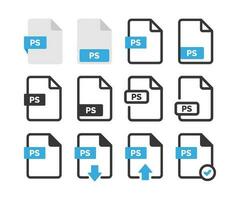 ps Datei Symbol isoliert auf Weiß Hintergrund vektor